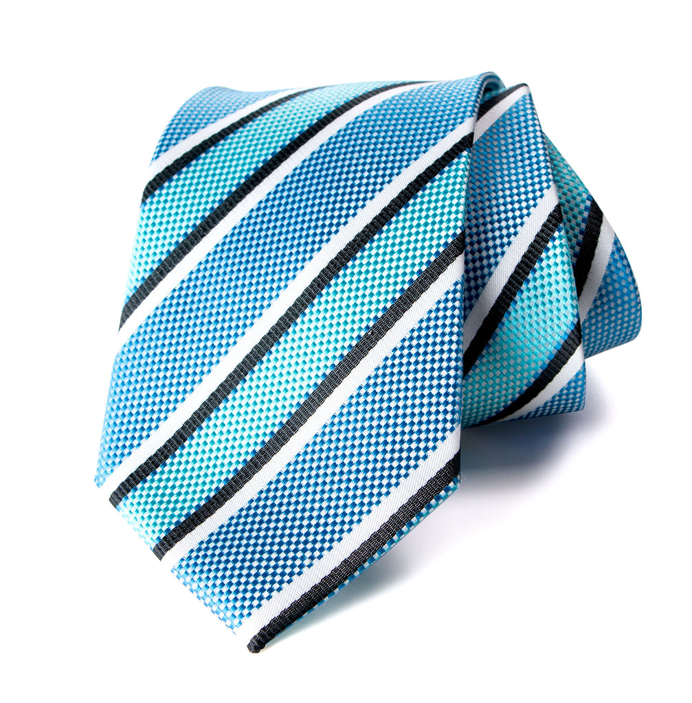 men's turquoise blue green patterned necktie tie