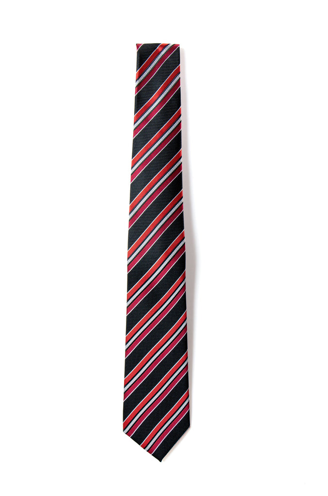 men's black red patterned necktie tie