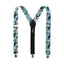 Men's Floral Cotton Suspenders, Marine (Color F50)
