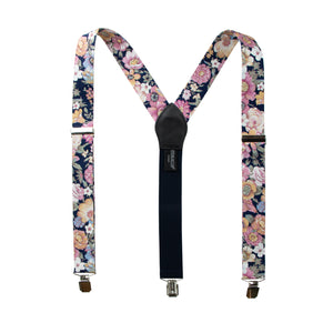Men's Floral Cotton Suspenders, Quartz (Color F52)