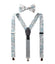 Men's Floral Cotton Suspenders and Bow Tie Set, Dusty Blue (Color F48)