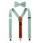 Men's Linen Blend Suspenders and Bow Tie Set