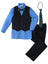 Boys' Blue 5-Piece Pinstripe Vest Set with Necktie & Bowtie