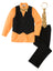 Boys' Orange 5-Piece Pinstripe Vest Set with Necktie & Bowtie