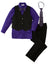 Boys' Purple 5-Piece Pinstripe Vest Set with Necktie & Bowtie