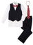 Boys' White 5-Piece Pinstripe Vest Set with Necktie & Bowtie