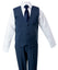 boys' navy blue classic fit five-piece dress suit set without jacket
