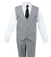 boys' grey classic fit five-piece dress suit set without jacket