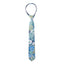 Boys' Cotton Floral Skinny Zipper Tie, Blue (Color F31)