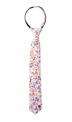 Boys' Mustard Cotton Blend Dress Shirt and Skinny Floral Necktie (Color F33)