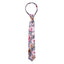 Boys' Cotton Floral Skinny Zipper Tie, Black/Pink (Color F34)