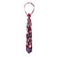 Boys' Cotton Floral Skinny Zipper Tie, Burgundy (Color F37)