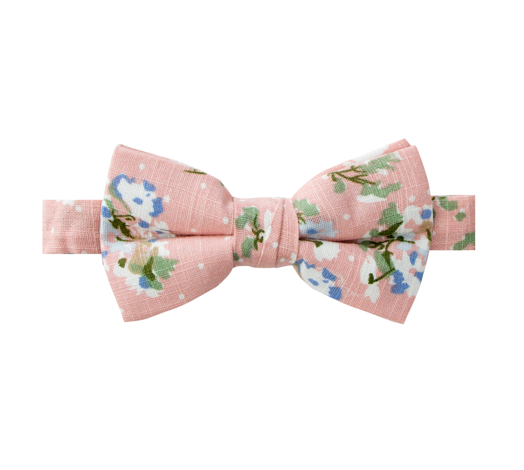 Boys' Cotton Floral Bow Tie, Light Pink (Color F18)