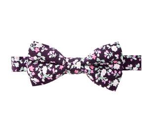Boys' Cotton Floral Bow Tie, Purple (Color F20)