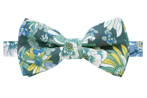 Boys' Cotton Floral Bow Tie, Blue (Color F31)