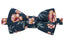 Boys' Cotton Floral Bow Tie, Navy/Orange (Color F35)