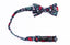 Boys' Cotton Floral Bow Tie, Blue/Red (Color F42)
