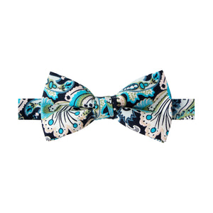 Boys' Cotton Floral Pre-tied Bow Tie, Marine (Color F50)