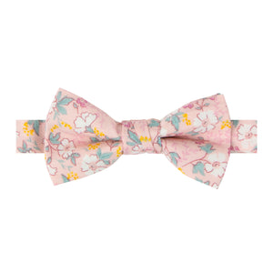 Boys' Cotton Floral Pre-tied Bow Tie, Blush Pink (Color F60)