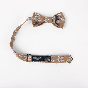 Boys' Cotton Floral Pre-tied Bow Tie, Brown (Color F65)