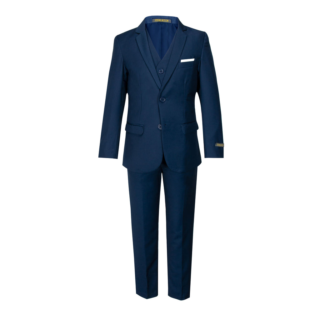 Boys' Blue 3-Piece Slim Fit Suit Set