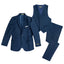 Boys' Blue 3-Piece Slim Fit Suit Set