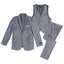 Boys' Gray 3-Piece Slim Fit Suit Set