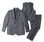 Boys' Charcoal Three Piece Two-Button Suit Set