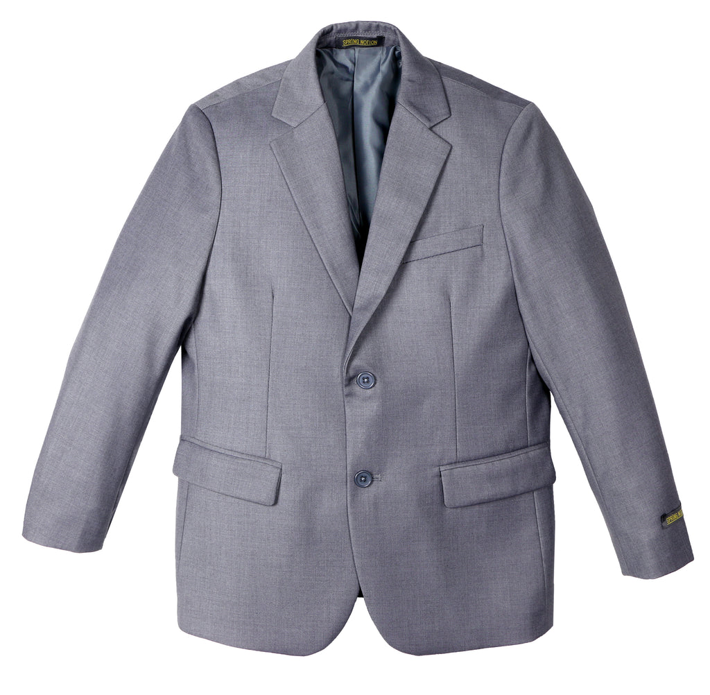 Boys' Grey Three Piece Two-Button Suit Set
