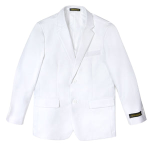 Boys' White Three Piece Two-Button Suit Set