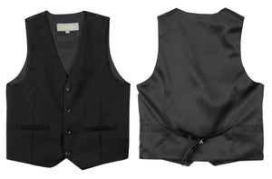 Boys' Black-C Four Button Suit Vest Waistcoat