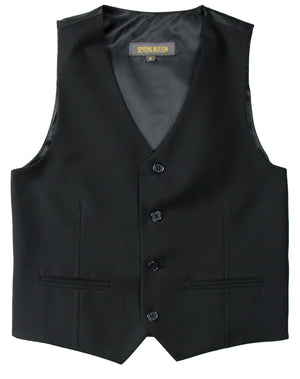 Boys' Black Four Button Suit Vest Waistcoat