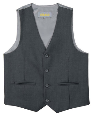 Boys' Charcoal-C Four Button Suit Vest Waistcoat