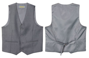 Boys' Grey-C Four Button Suit Vest Waistcoat