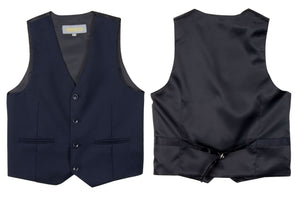 Boys' Navy-C Four Button Suit Vest Waistcoat