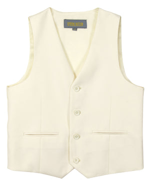 Boys' Off White-C Four Button Suit Vest Waistcoat