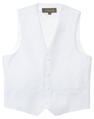 Boys' White Four Button Suit Vest Waistcoat