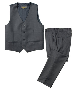 Boys' Charcoal-B 2-Piece Vest Set