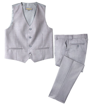 Boys' Light Grey 2-Piece Vest Set
