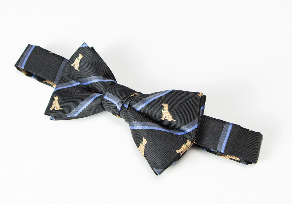 Boys' Microfiber Woven Labrador Christmas Bow Tie
