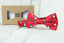 Boys' Printed Christmas Themed Bow Tie, Red Skiing Penguin