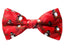 Boys' Printed Christmas Themed Bow Tie, Red Skiing Penguin