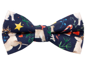 Boys' Printed Christmas Themed Bow Tie, Animal Reindeer