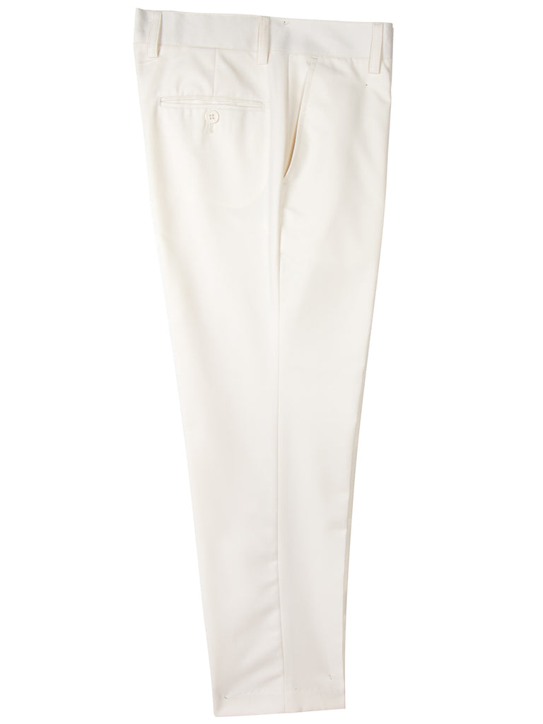 Boys' Off-White Flat Front Dress Pants
