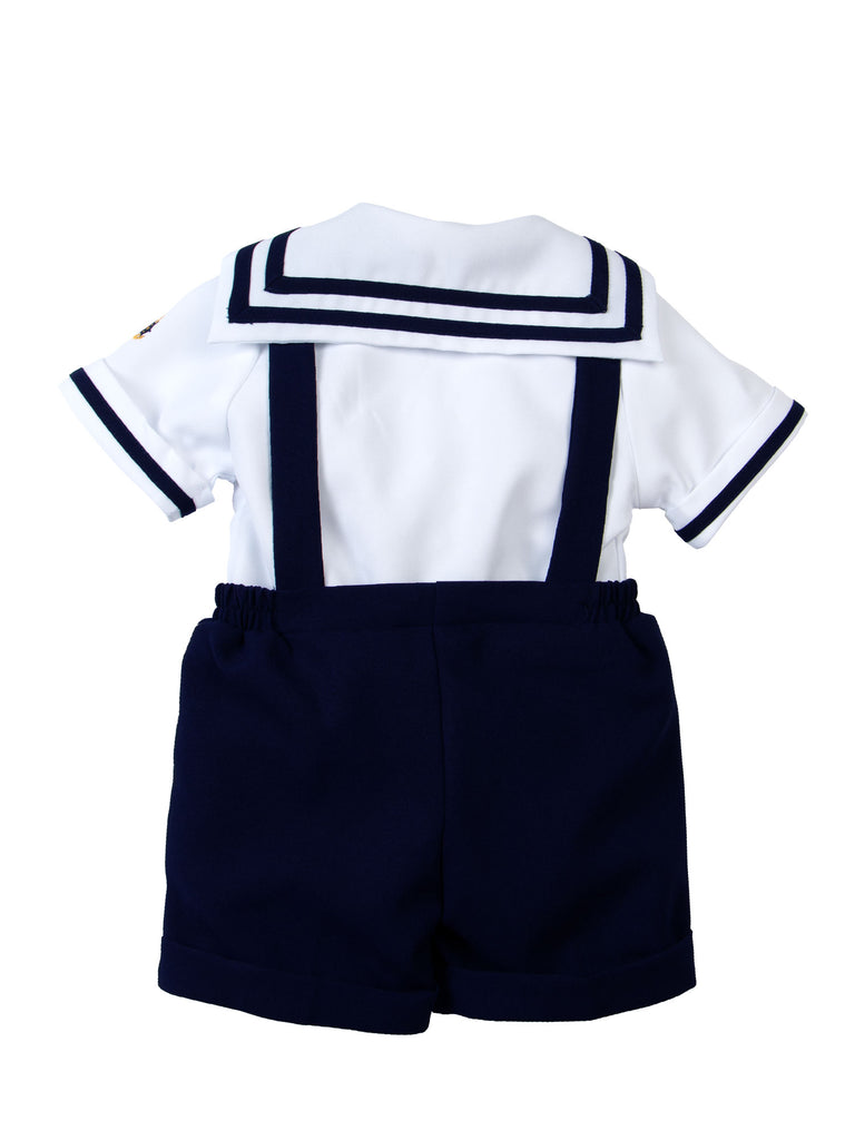 Boys' Nautical Sailor Outfit with Hat Blue (Color A)