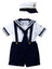 Boys' Nautical Sailor Outfit with Hat Blue (Color B)