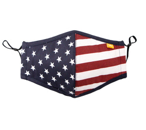Reusable Washable USA American Flag Team Color Blocks Cotton Cloth Face Mask for Adults and Kids