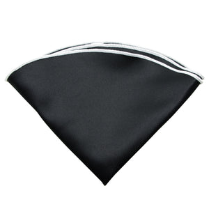 boys' black satin handkerchief hanky pocket round pocket square