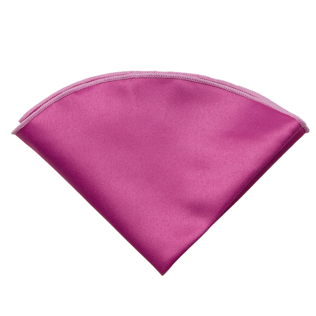 boys' fuchsia hot pink satin handkerchief hanky pocket round pocket square