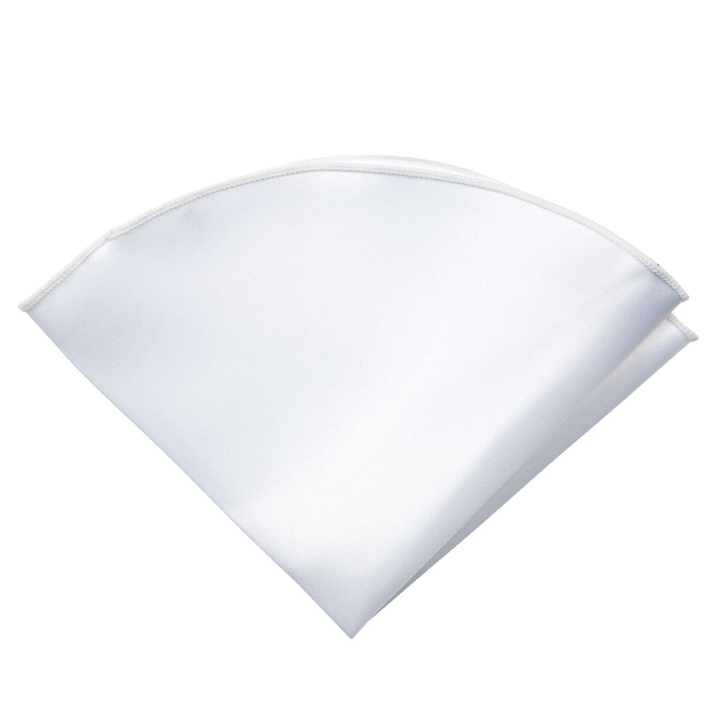 boys' white satin handkerchief hanky pocket round pocket square